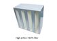 H14 V Bank HEPA Filter การไหลของอากาศสูงโครงเหล็กชุบสังกะสี / สแตนเลส