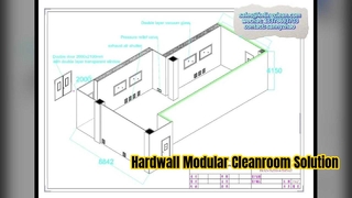 ห้องคลีนรูมแบบแยกส่วน ISO 6 Hardwall สำหรับอุตสาหกรรมไมโครอิเล็กทรอนิกส์