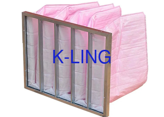 เครื่องกรองหลายกระเป๋าสําหรับเครื่องปรับอากาศที่มีปริมาณอากาศสูง 2500m3/h และติดตั้งง่าย