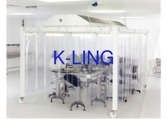 EBM Fan Modular Softwall Cleanroom with Stainless Steel Frame สําหรับโรงพยาบาลและห้องปฏิบัติการชั้น 10000