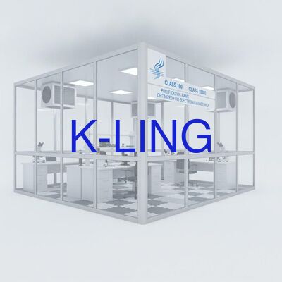 มากกว่า 350 Lux Modular Cleanroom รวมวัสดุพื้นพีวีซีหรือสับสนธิอลูมิเนียม ชั้น 100 1000 10000 ระดับการทําความสะอาด ปรับปรุงสําหรับการประกอบอิเล็กทรอนิกส์