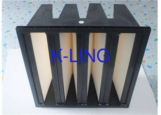 เครื่องกรองปรับอุณหภูมิ สายใยแก้ว V Bank Filter With V-Shaped Construction