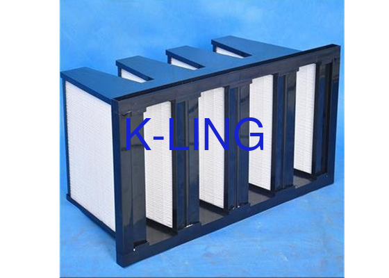 เครื่องกรองปรับอุณหภูมิ สายใยแก้ว V Bank Filter With V-Shaped Construction