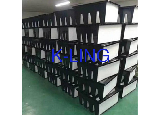 F8 F9 เกรด V ฟิลเตอร์ธนาคารที่มีสื่อไฟเบอร์กล๊าสไฟเบอร์กล๊าสและ EVA gasket
