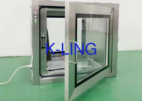 ล็อคอิเล็กทรอนิกส์ Cleanroom Pass Box สําหรับกระบวนการเลเซอร์และ 600 * 600 * 600mm เขตทํางานภายใน
