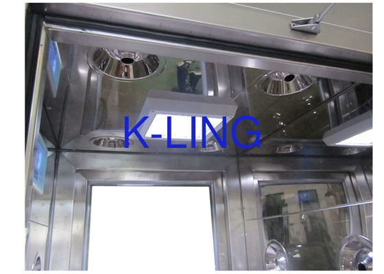 คลาส 100 ห้องสะอาดอาบน้ําอากาศด้วยการควบคุม PLC และสแตนเลส SUS304 การก่อสร้างสําหรับสินค้า