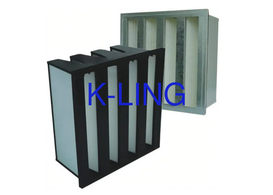 16.44 ตารางเมตร อัตราการไหลของอากาศ ความดันสุดท้าย 400pa Minipleats V Cell Filter สําหรับการคุ้มครองสิ่งแวดล้อม