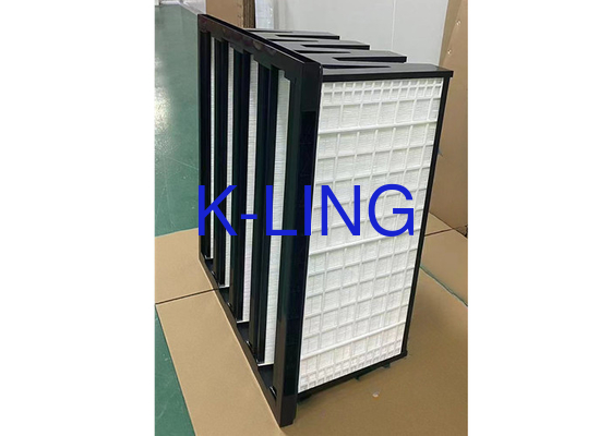 W Shape V-Bank ประเภท HEPA Filters พลาสติก กลางอุตสาหกรรม