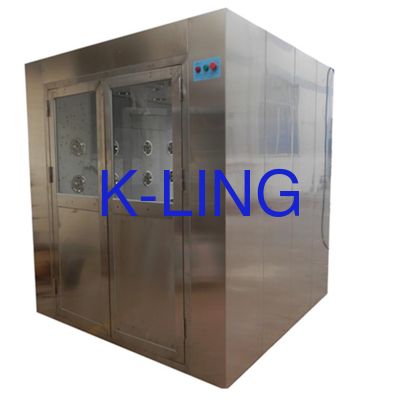 โมดูล ประเภทการประกอบ อาบน้ําอากาศจากสแตนเลส แบบ H13 ฟิลเตอร์ HEPA มินิ-พับ และปุ่มหยุดฉุกเฉิน