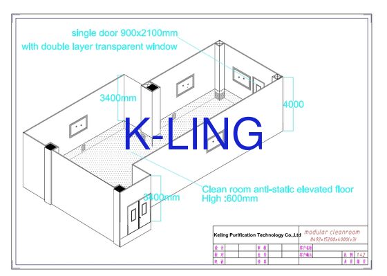 ห้องสะอาดแบบโมดูลความหนา 50 มม. มีระดับเสียงต่ํากว่า 65 dB และวัสดุพื้น PVC หรือสับสนธิอลูมิเนียมสําหรับสภาพแวดล้อมห้องปฏิบัติการ