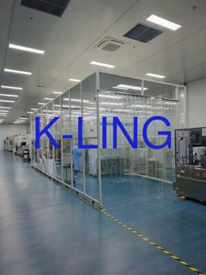 ISO 8 ห้องสะอาดผนังอ่อนด้วยความเร็วอากาศ 0.45m/s และ H14 HEPA Filtration เพื่อควบคุมการปนเปื้อน