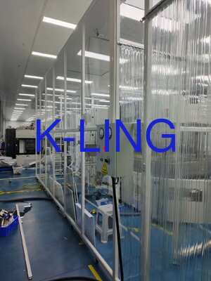 ISO 8 ห้องสะอาดผนังอ่อนด้วยความเร็วอากาศ 0.45m/s และ H14 HEPA Filtration เพื่อควบคุมการปนเปื้อน