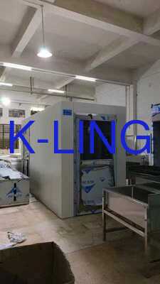 ปรับขนาดได้ โรงอาบน้ําอากาศห้องสะอาดอุโมงค์ที่มีการไหลอากาศความเร็วสูง (20-25m / s) สําหรับความจุหลายคน (50 + คนทํางาน)