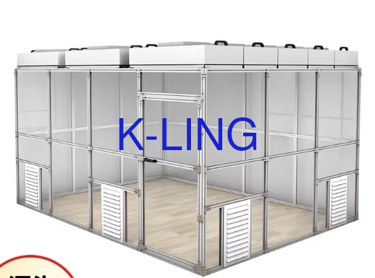 ระบบคลีนรูมโมดูลาร์ความหนา 50 มม. พร้อมพื้นอีพ็อกซี่และระดับความสะอาด ISO 5 สำหรับการผลิตอุปกรณ์เกี่ยวกับแสง