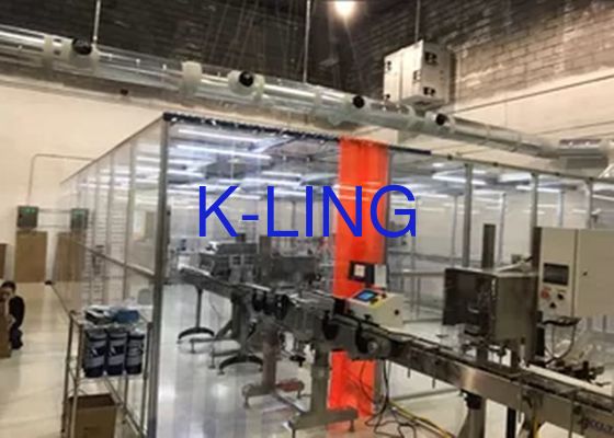 ประเภท 10000 SUS 304 Frame Softwall ห้องสะอาดสําหรับการผลิตที่มีผนังเพล็กซี่กล๊าส