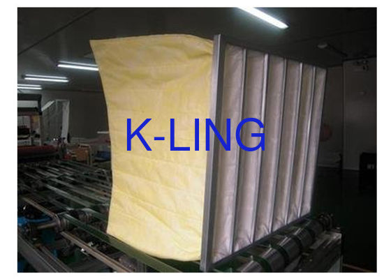 สายใยสังเคราะห์ 80% ความชื้น ไฟล์ระบายอากาศกระเป๋า กรอบเหล็กเหล็กเหล็ก 50Pa ความดันเริ่มต้น