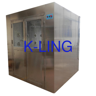 โมดูล ประเภทการประกอบ อาบน้ําอากาศจากสแตนเลส แบบ H13 ฟิลเตอร์ HEPA มินิ-พับ และปุ่มหยุดฉุกเฉิน