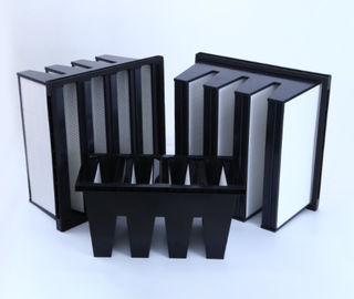 MERV16 V Bank Cell HEPA Media Filter พร้อมกรอบพลาสติก ABS ขนาด 14 ตรมพื้นที่