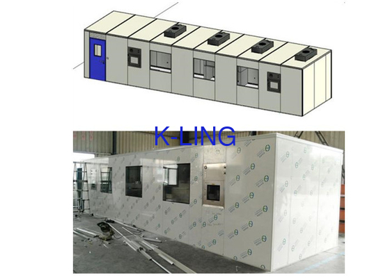 แบบพกพา Modular Clean Room ตัวกรองโครงการแบบครบวงจร H14 ISO