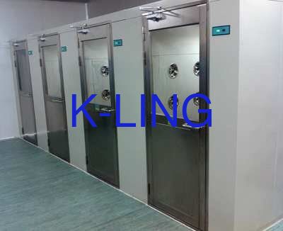 Hepa Powder Coated Steel Cabinent Clean Room ฝักบัวอาบน้ำพร้อมระบบเป่าลมอัตโนมัติ